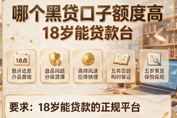 哪个黑贷口子额度高，盘点五个18岁能贷款的正规平台