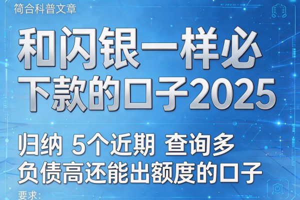 和闪银一样必下款的口子2025，归纳5个近期查询多负债高还能出额度的口子