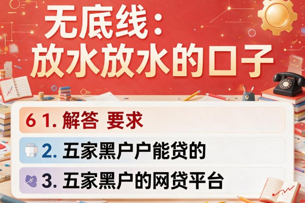 无底线放水的口子，解答五家黑户能贷的网贷平台