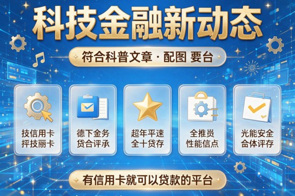 科技金融新动态，推荐五个有信用卡就可以贷款的平台