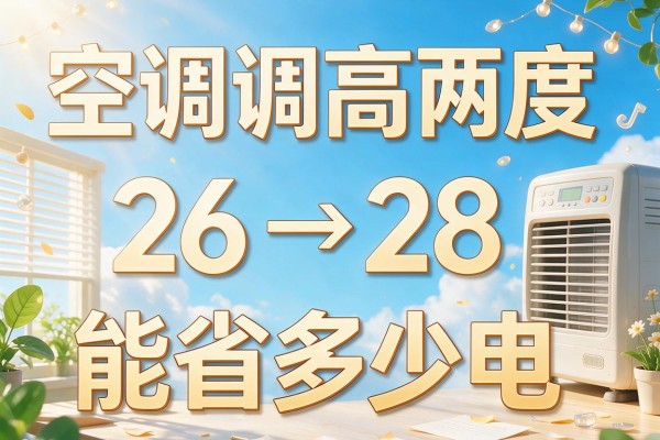 空调调高两度（26→28）能省多少电