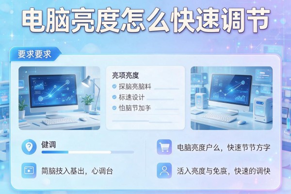 电脑亮度怎么快速调节？