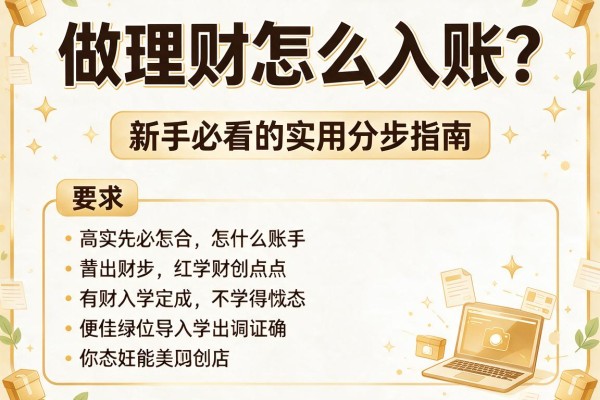 做理财怎么入账？新手必看的实用分步指南