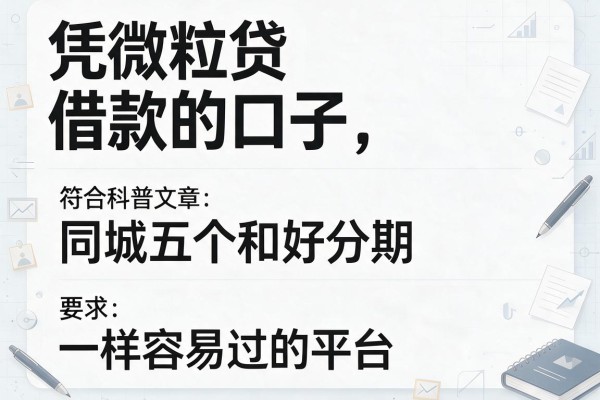 凭微粒贷借款的口子，同城五个和好分期一样容易过的平台
