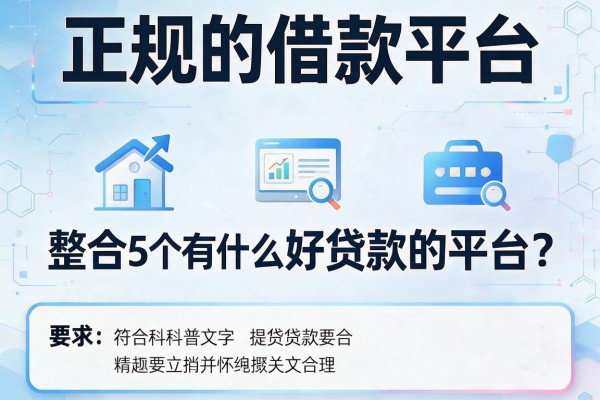 正规的借款平台，整合5个有什么好贷款的平台