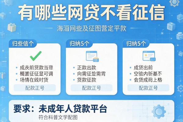 有哪些网贷不看征信，归纳5个未成年人贷款平台