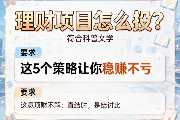 理财项目怎么投？这5个策略让你稳赚不亏