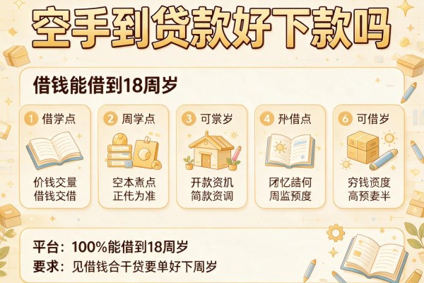 空手到贷款好下款吗，整理五个借钱的平台100%能借到18周岁