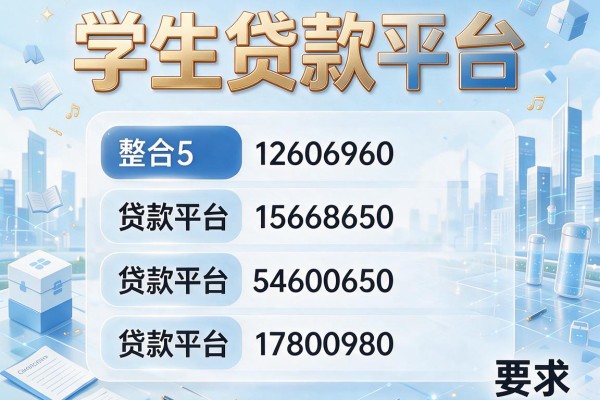 学生贷款平台，整合5个贷款平台电话