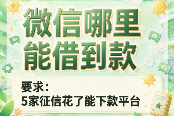 微信哪里能借到款，阐述5家征信花了能下款平台