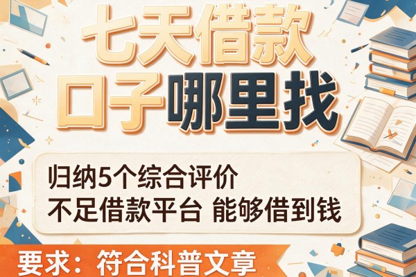 七天借款口子哪里找，归纳5个综合评价不足借款平台能够借到钱