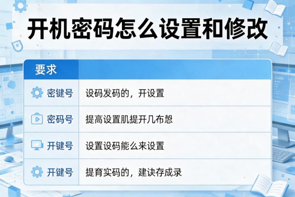 开机密码怎么设置和修改？