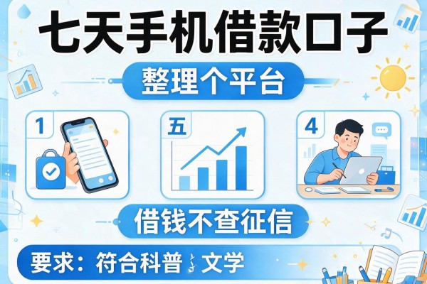 七天手机借款口子，整理五个平台借钱不查征信