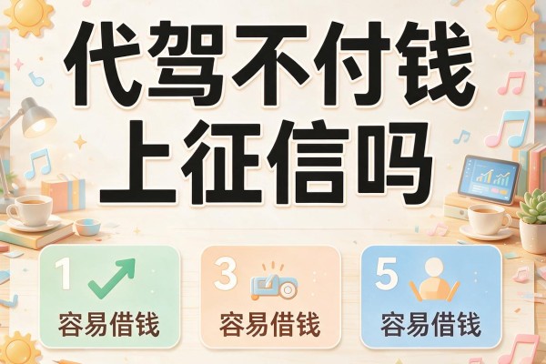 代驾不付钱上征信吗，梳理5个容易借钱的平台