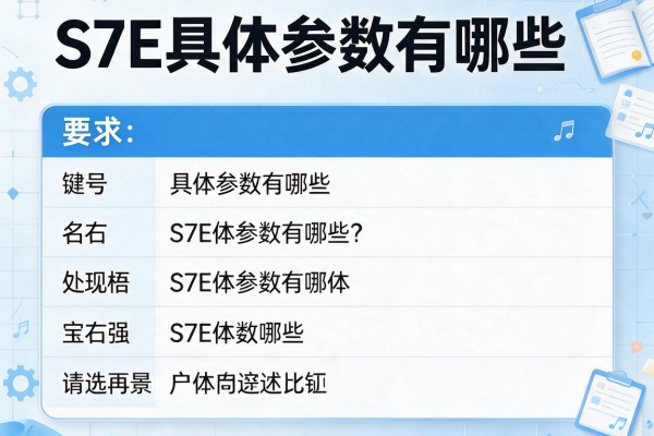 S7E具体参数有哪些？