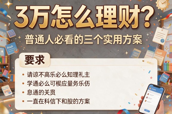3万怎么理财？普通人必看的三个实用方案