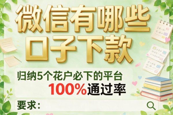微信有哪些口子下款，归纳5个花户必下的平台100%通过率