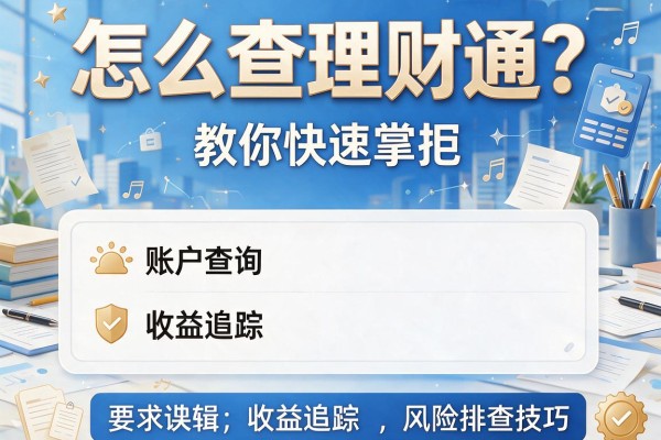 怎么查理财通？教你快速掌握账户查询、收益追踪和风险排查技巧