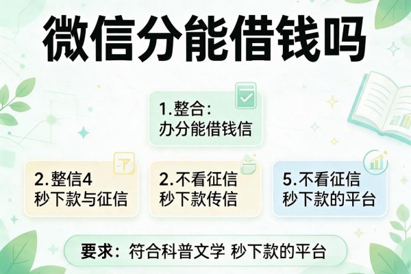 微信分能借钱吗，整合5个不看征信秒下款的平台