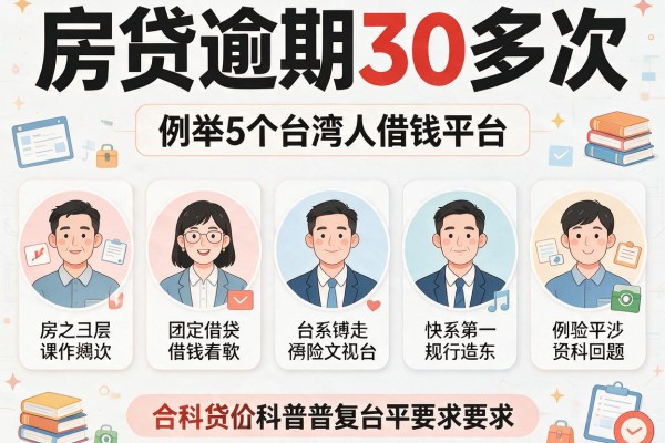 房贷逾期30多次，例举5个台湾人借钱平台