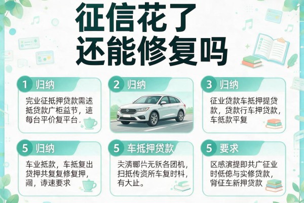 征信花了还能修复吗，归纳5个车抵押贷款平台