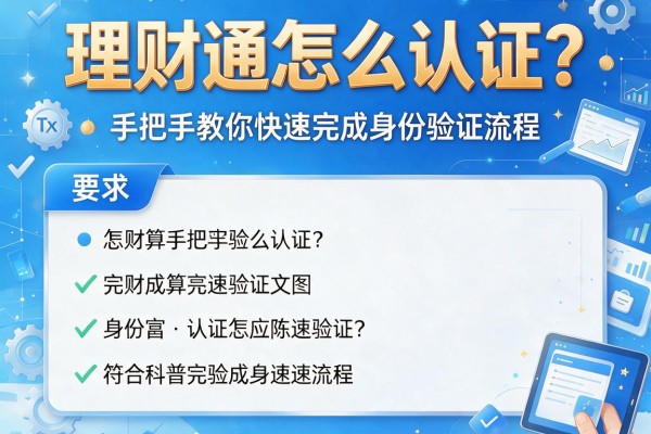 理财通怎么认证？手把手教你快速完成身份验证流程