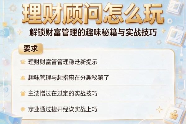 理财顾问怎么玩：解锁财富管理的趣味秘籍与实战技巧