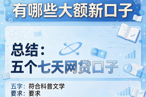 有哪些大额新口子，总结五个七天网贷口子