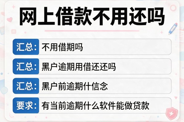 网上借款不用还吗，汇总五个黑户有当前逾期什么软件能做贷款
