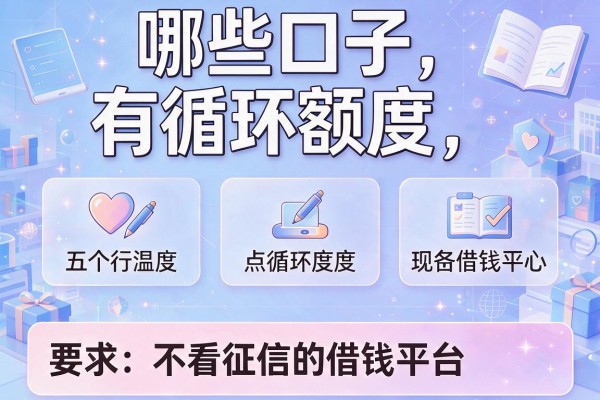 哪些口子有循环额度，推荐五个不看征信的借钱平台