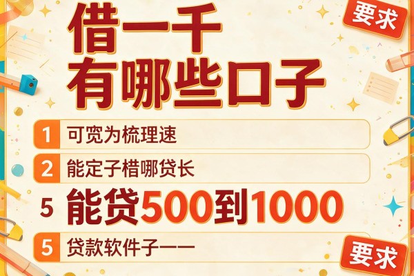 借一千有哪些口子，梳理5个能贷500到1000的贷款软件