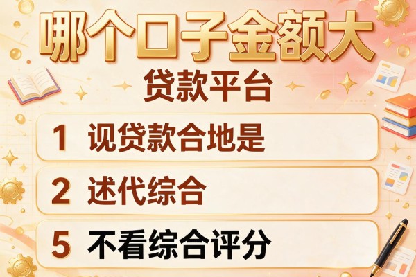 哪个口子金额大，阐述5家不看综合评分的贷款平台