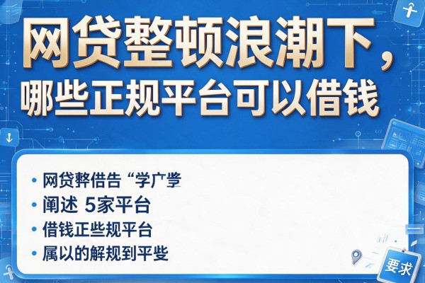 网贷整顿浪潮下，阐述5家哪些正规平台可以借钱