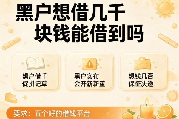 黑户想借几千块钱能借到吗，介绍五个好的借钱平台