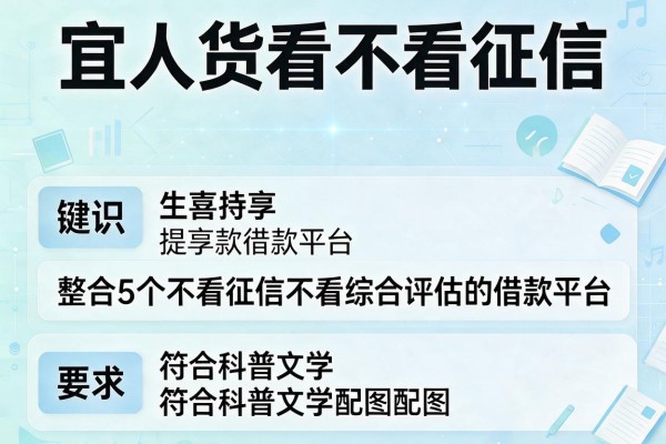 宜人货看不看征信，整合5个不看征信不看综合评估的借款平台
