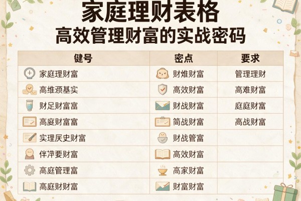 家庭理财表格：高效管理财富的实战密码