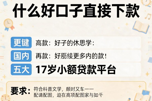 什么好口子直接下款，国内五大17岁小额贷款平台