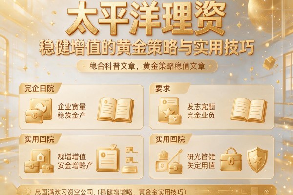 太平洋理财：稳健增值的黄金策略与实用技巧
