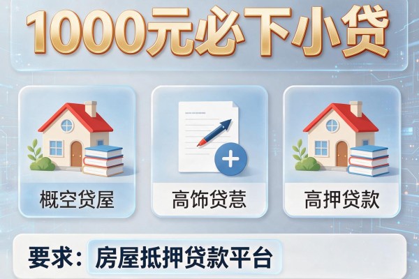 1000元必下小贷，梳理5个房屋抵押贷款平台