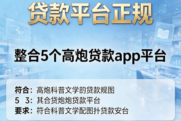 贷款平台正规，整合5个高炮贷款app平台