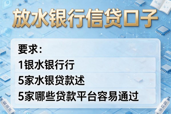放水银行信贷口子，阐述5家哪些贷款平台容易通过