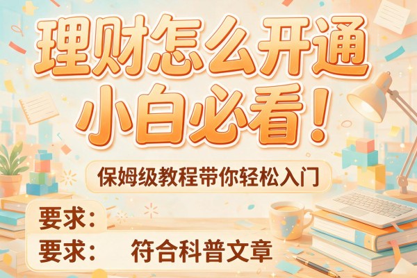 理财怎么开通小白必看！保姆级教程带你轻松入门