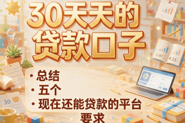 30天的贷款口子，总结五个现在还能贷款的平台