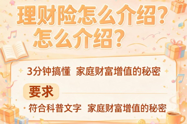 理财险怎么介绍？3分钟搞懂家庭财富增值的秘密