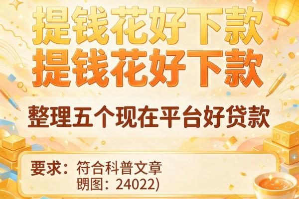 提钱花好下款，整理五个现在平台好贷款