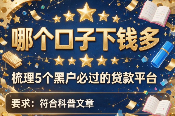 哪个口子下钱多，梳理5个黑户必过的贷款平台
