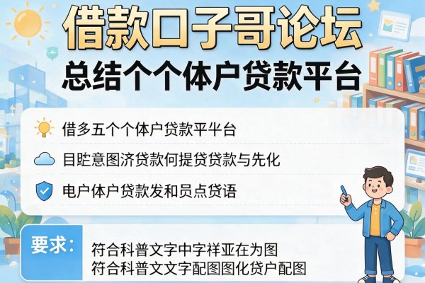 借款口子哥论坛，总结五个个体户贷款平台
