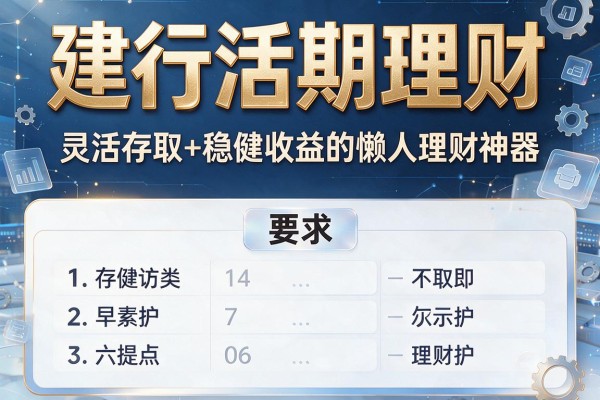 建行活期理财：灵活存取+稳健收益的懒人理财神器