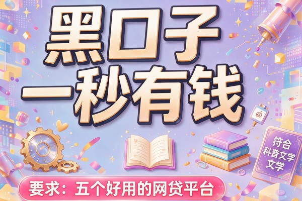 黑口子一秒有钱，推荐五个好用的网贷平台