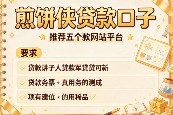 煎饼侠贷款口子，推荐五个贷款网站平台